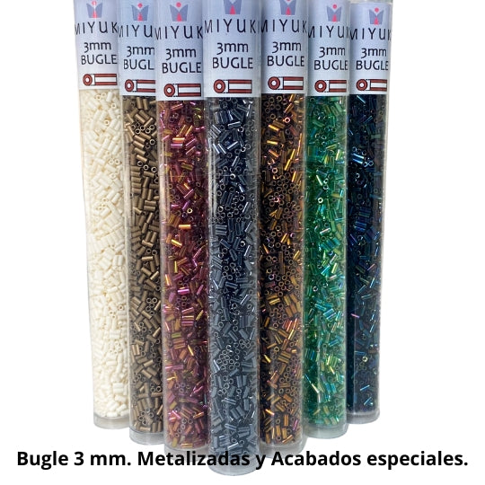 Miyuki - BUGLE 3mm (Metalizadas y Acab. Especiales)