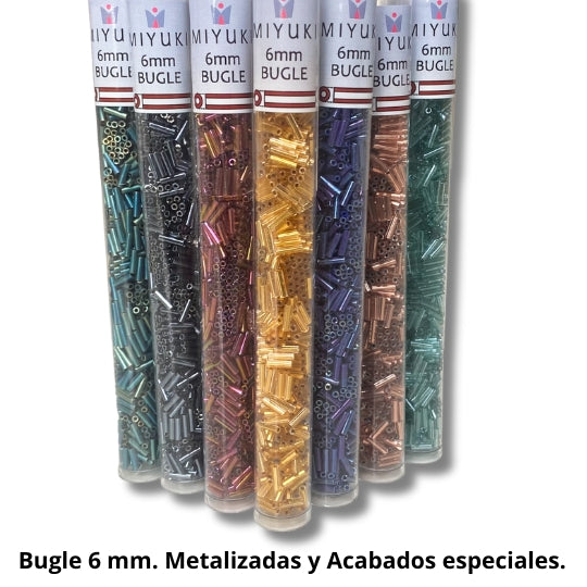 Miyuki - BUGLE 6mm (Metalizadas y Acab. Especiales)