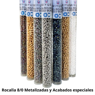 Mostacillas Miyuki - Rocalla 8/0 (Metalizadas y Acabados Especiales)