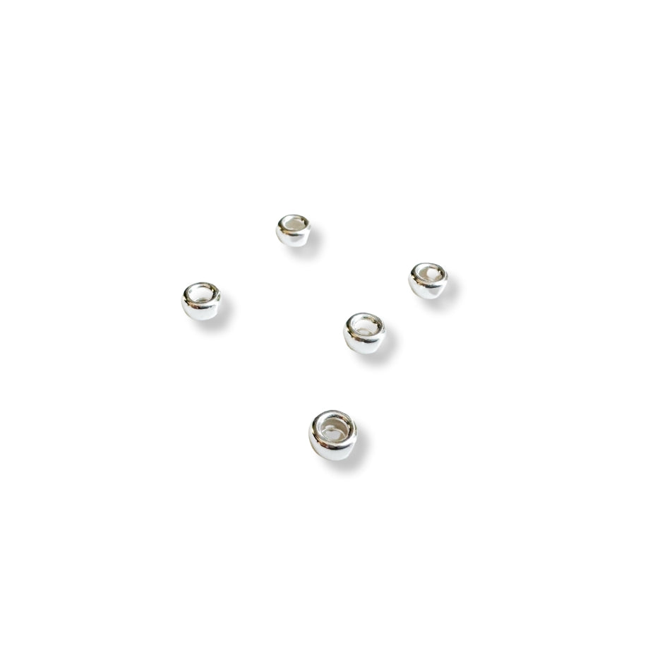 Cuenta redonda 4mm (5u)-plata